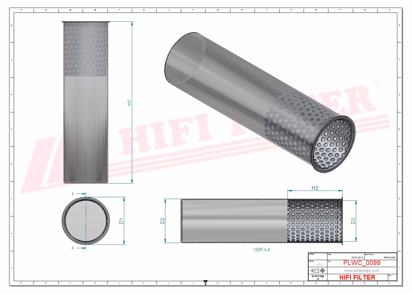 TAMIS DE REMPLISSAGE  Hifi Filter MO 7042