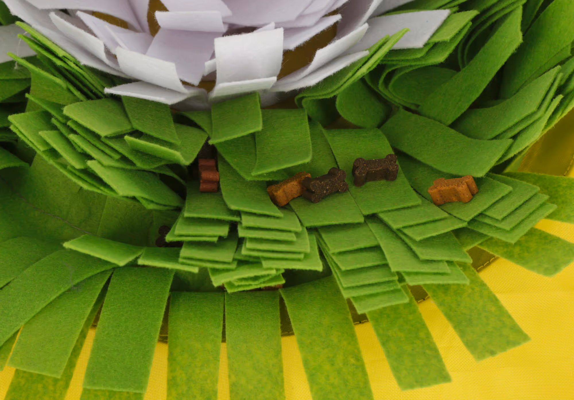 Tapis à renifler Bowl jaune/vert/blanc, Ø60cm