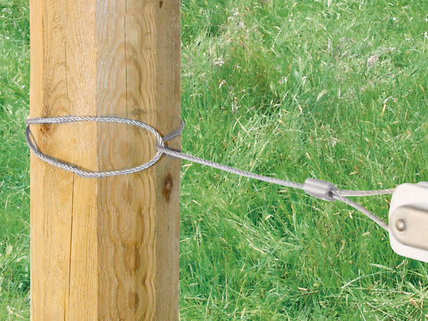 Tendeur de fil de fer métal, avec isolateur et fil