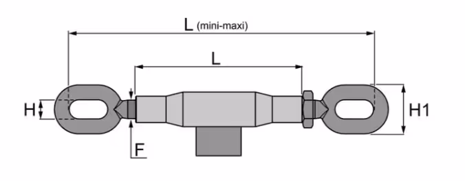 Tendeur de stabilisateur à chaine 18 mm L245 - 320 mm