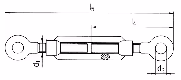 Tendeur ouvert 2 oeillets 16mm L330-440 mm