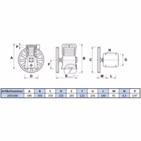 Tête de compresseur pneumatique, zum Austausch oder Neuaufbau