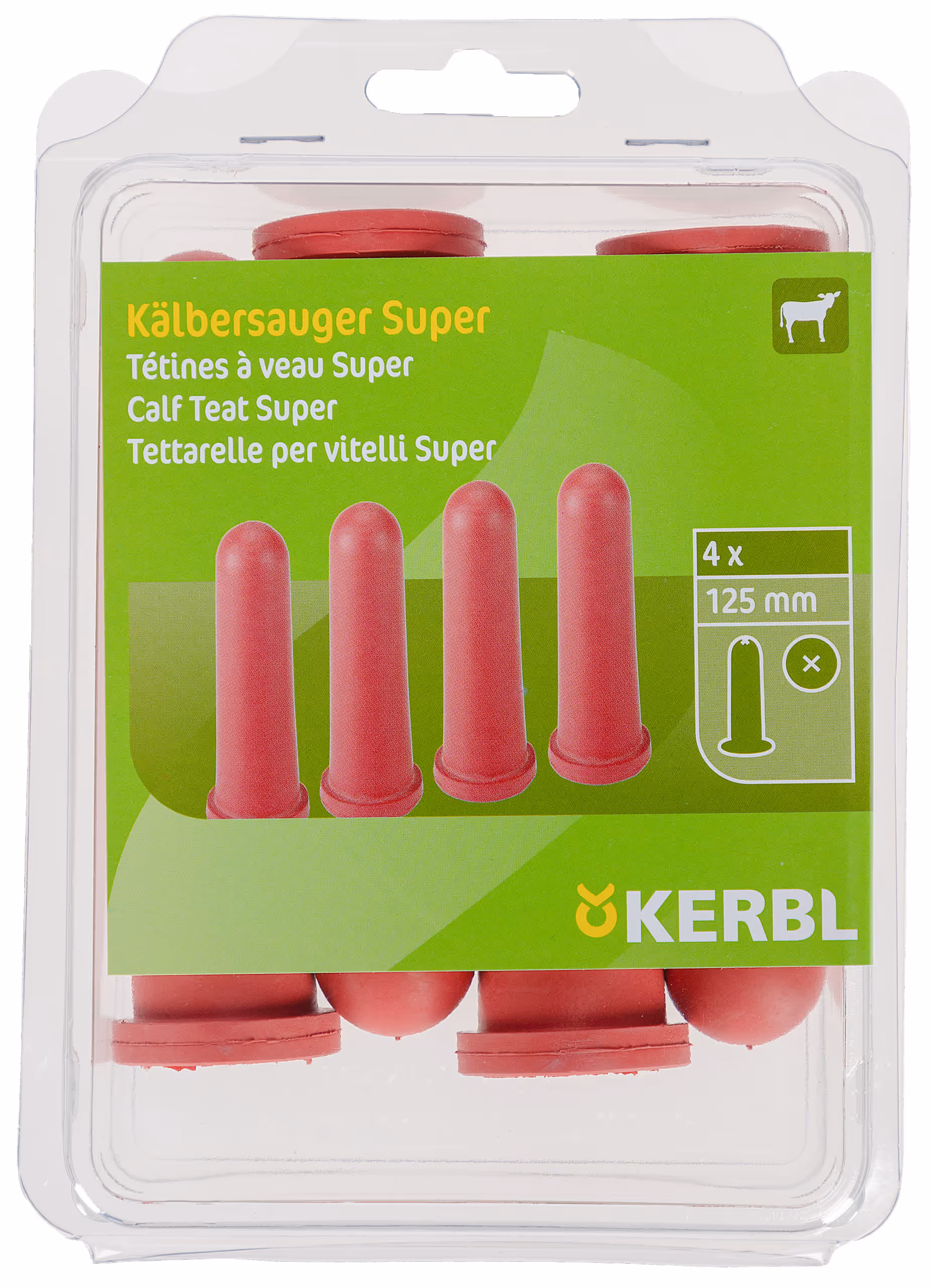 Tétine Super veau, rouge, 125mm