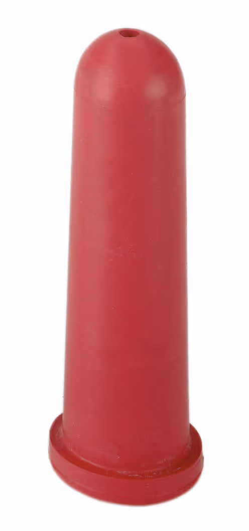 Tétine supérieure rouge 100mm avec trou rond