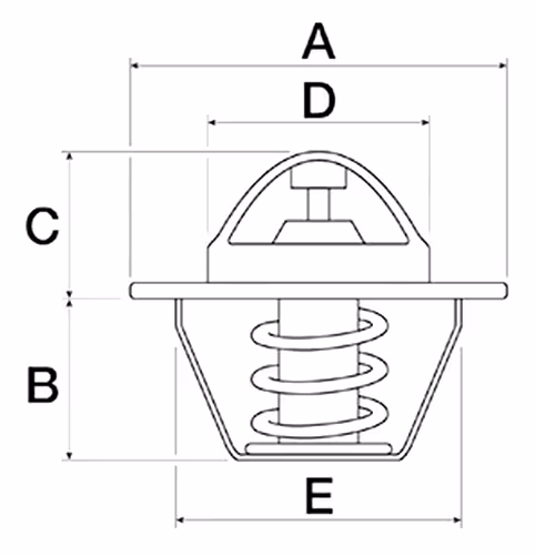 Thermostat 82°C h55.25 mm Ø66.7 mm Valtra V836666334