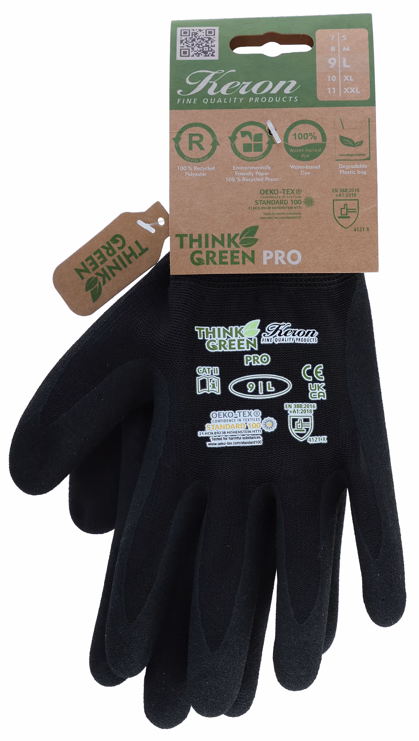 Thinkgreen Gants fin Pro noir, taille 9/L
