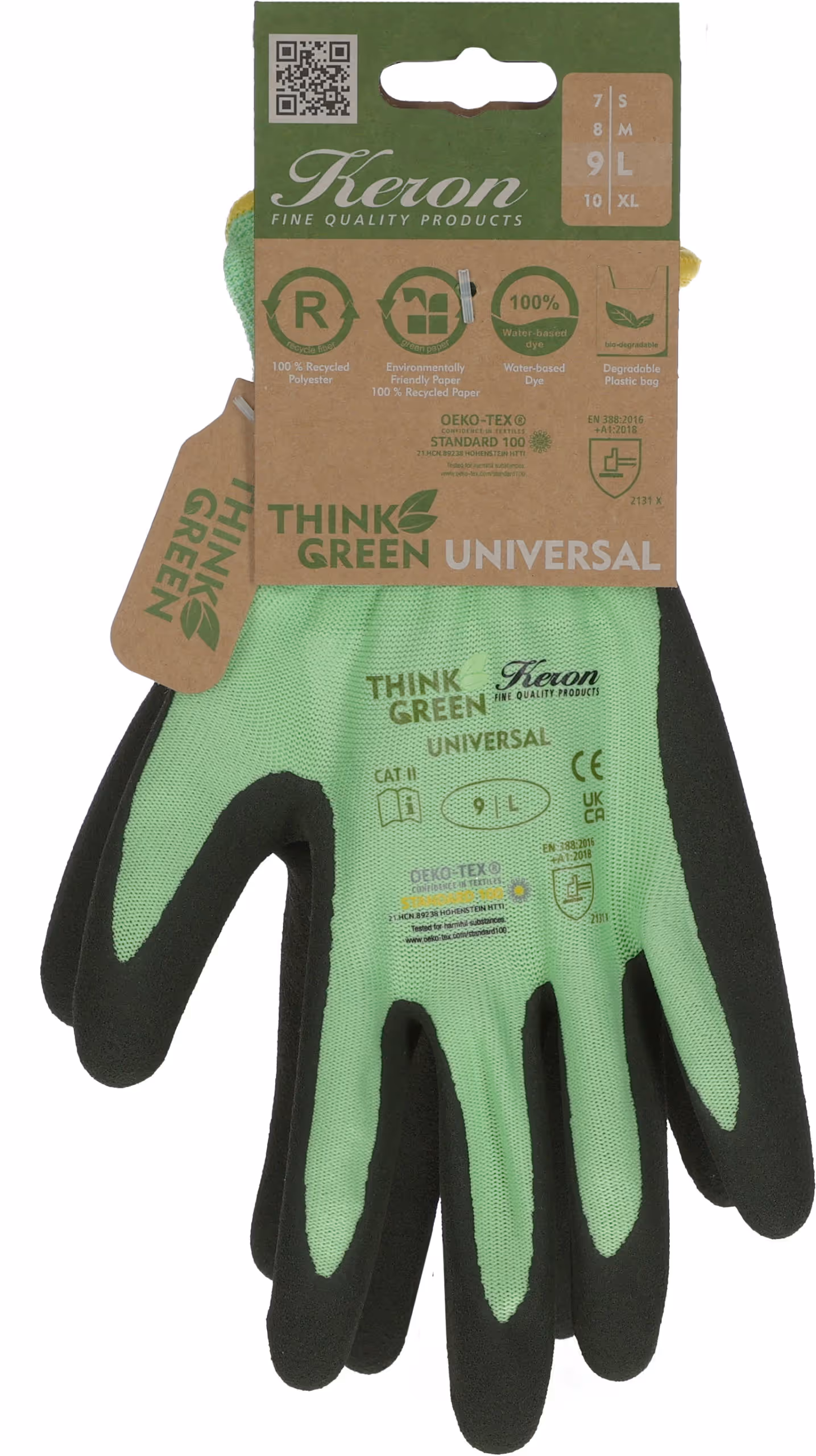 Thinkgreen Gants fin Universal vert, taille 7/S