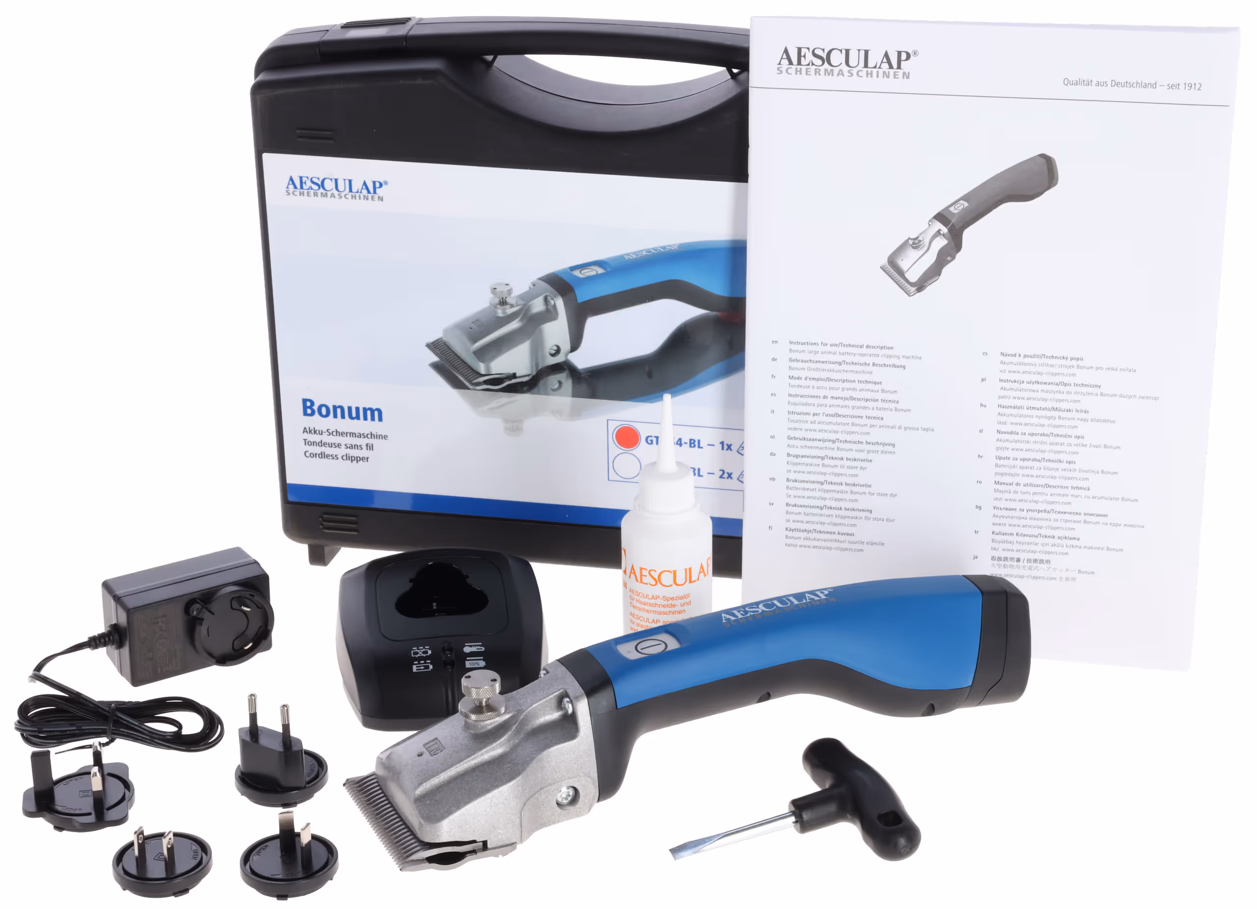 Tondeuse Aesculap Bonum Equins, bleu, 1 batterie