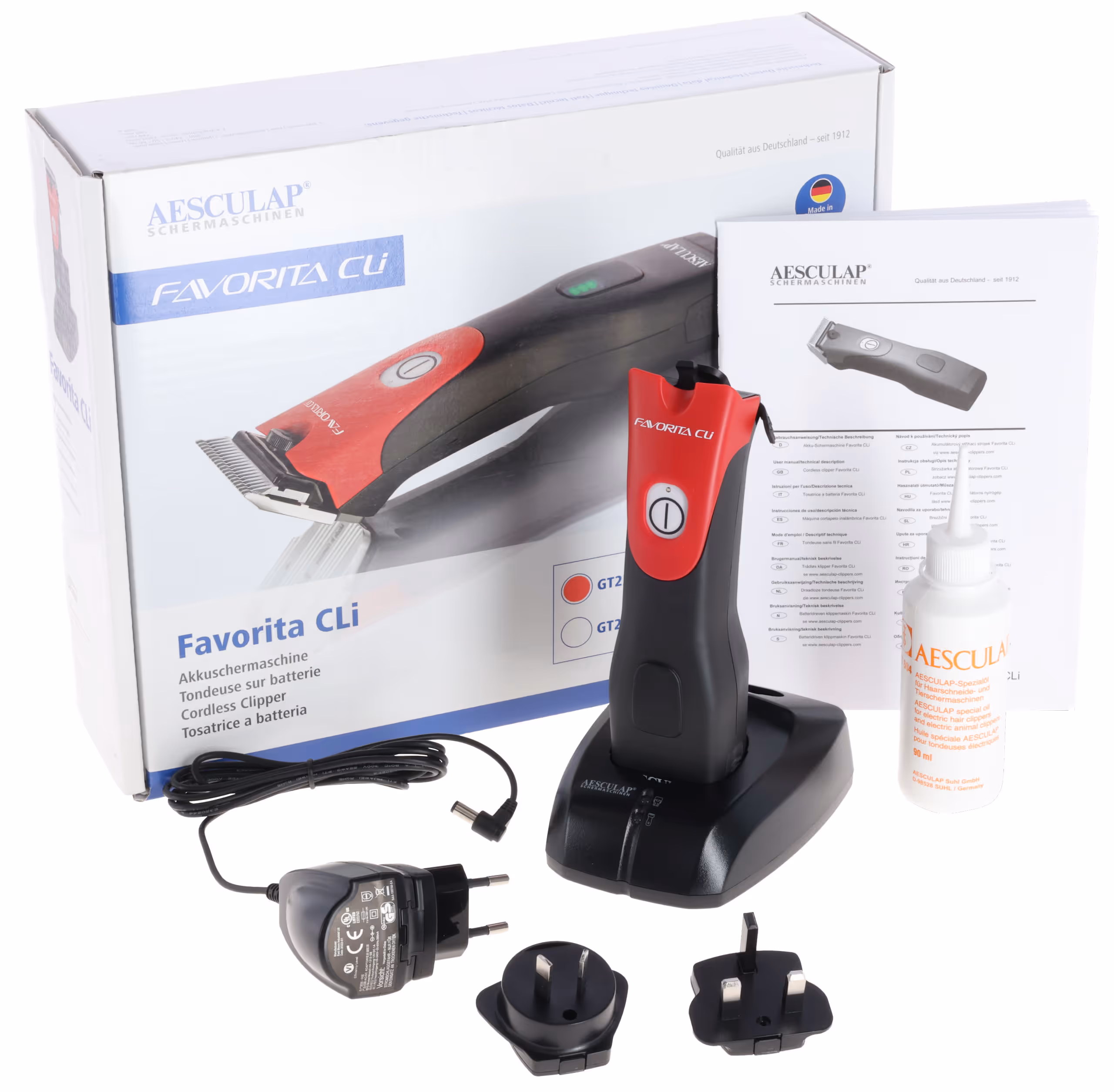 Tondeuse Favorita Cli rouge, 1 batterie