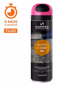 TRACEUR CHANTIER FLUO 6M "S-MARK" CERISE 500ML