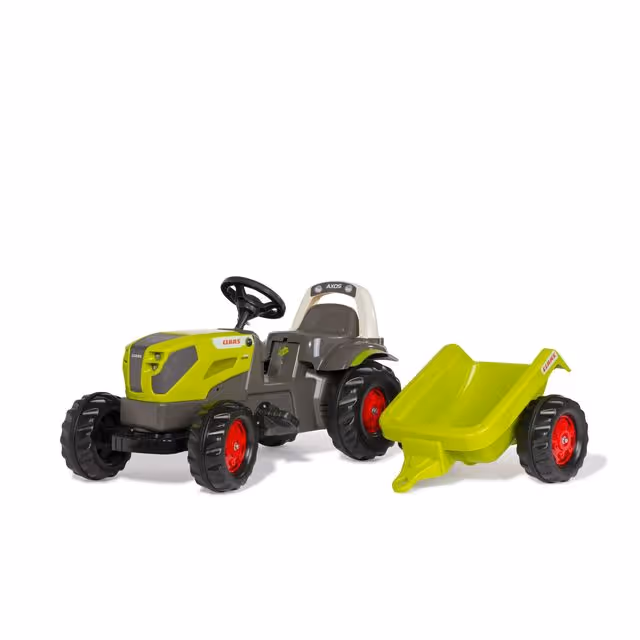 TRACTEUR A PEDALES CLAAS AXOS 240 AVEC REMORQUE ROLLY TOYS