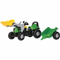 Tracteur a pedales deutz 5115 tb avec chargeur et remorque