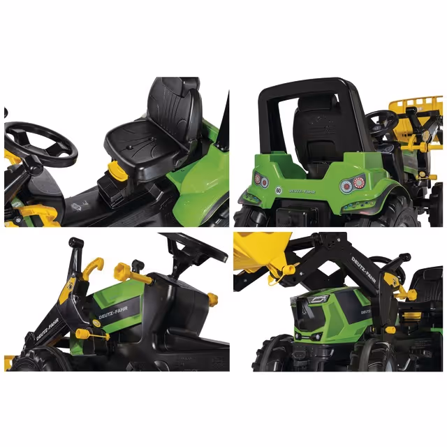 TRACTEUR A PEDALES DEUTZ 8280 TTV AVEC CHARGEUR ET SIEGE REGLABLE