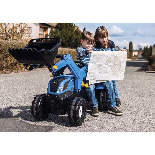 TRACTEUR A PEDALES FARMTRAC NEW HOLLAND AVEC CHARGEUR