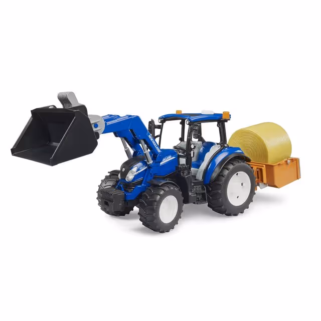 TRACTEUR NEW HOLLAND T5.120 AVEC CHARGEUR ET BENNE AU 1/16EME BRUDER