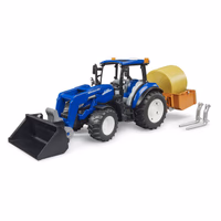TRACTEUR NEW HOLLAND T5.120 AVEC CHARGEUR ET BENNE AU 1/16EME BRUDER