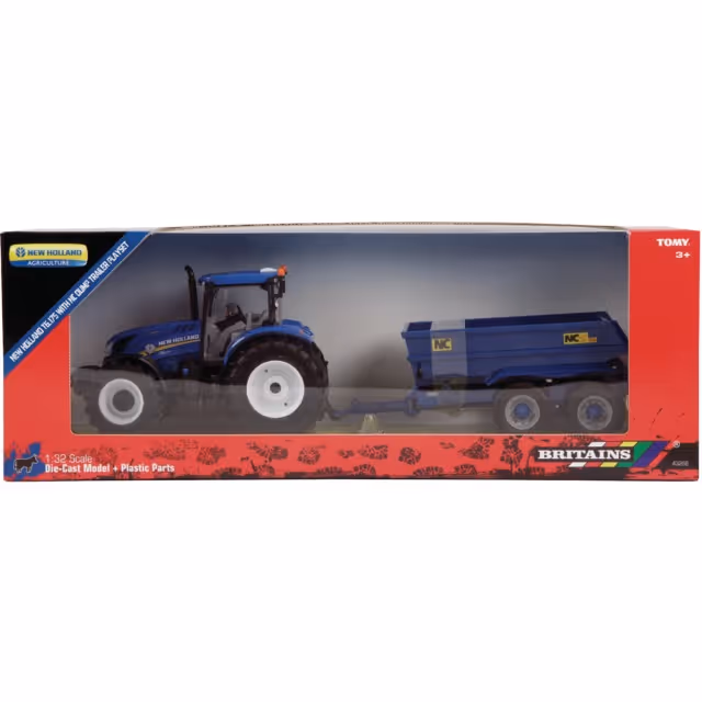 TRACTEUR NEW HOLLAND T6.175 AVEC BENNE BASCULANTE TP NC AU 1/32EME