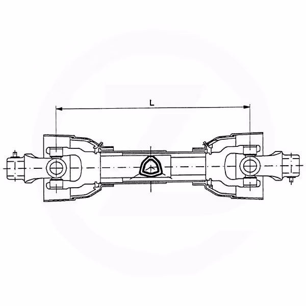 Cardan de transmission standard cr.27x74,6 CT 1'' 3/8, 6 cannelures CM 1'' 3/8, 6 cannelures tube Triangle L 860mm avec Limiteur à friction Universel