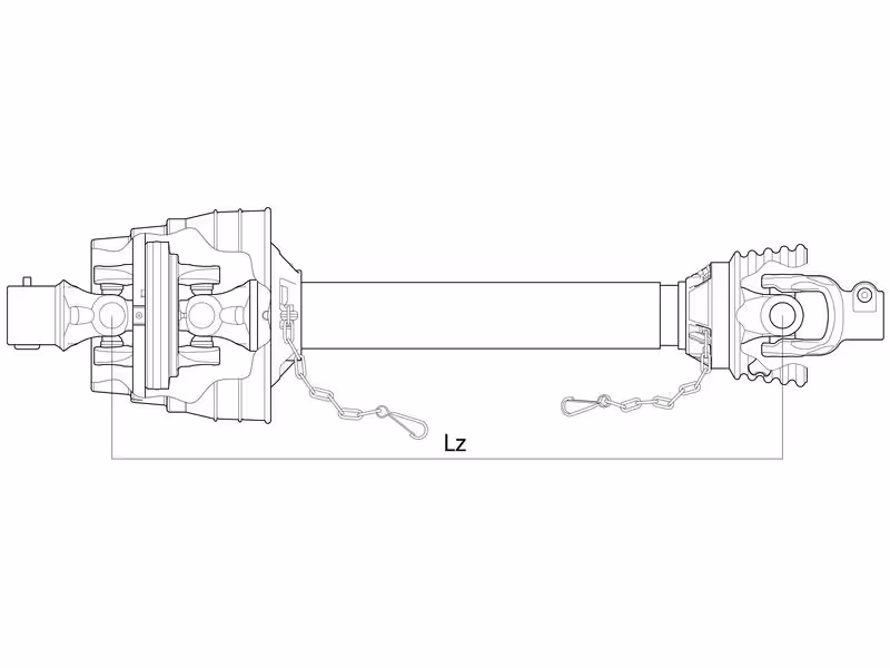 Transmission Complète - Grand Angle - Un côté, Longueur (Lz): 1210mm, 1 3/8'' x 6 80° W.A. à 1 3/8'' x 6 cannelures