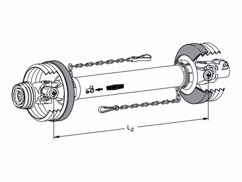 Transmission complète - Longueur (Lz): 1010mm, 1 3/8'' x 6 cannelures à 1 3/8'' x 6 cannelures - ref 1800018