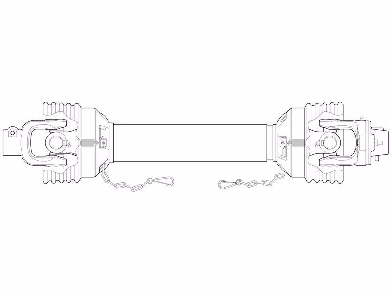 Transmission complète - Longueur (Lz): 1010mm, 1 3/8'' x 6 cannelures à à verrou, 1'' 3/8, 6 cannelures à sécurité boulon