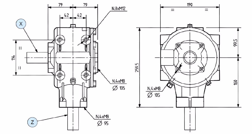 Transmission T-304A 1:3 304013 - Comer industrie