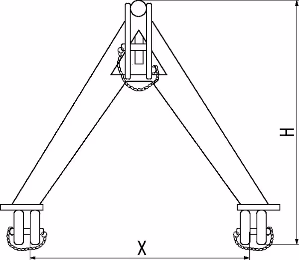 Triangle d'attelage côté tracteur Cat.1