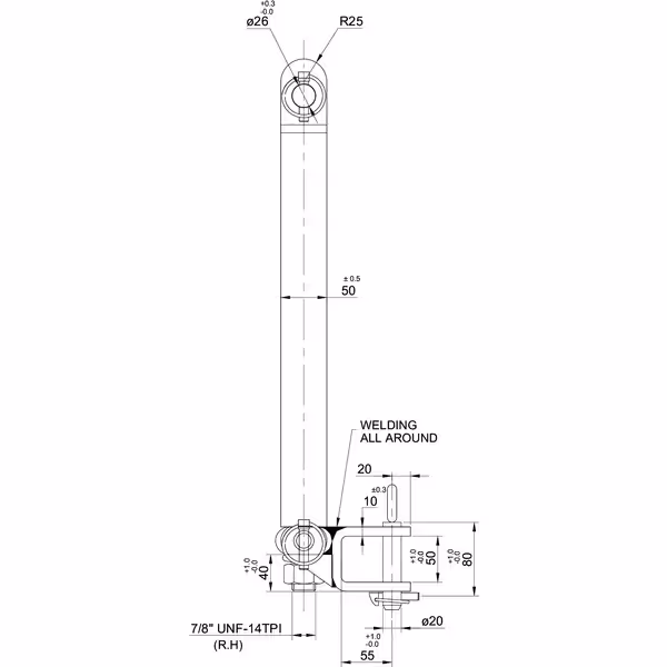 Triangle d'attelage K50 Cat.2 - 3500Kg