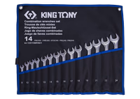 Trousse de 14 clés mixtes 1062 taille 8, 10, 11, 12, 13, 14, 16, 17, 18, 19, 21, 22, 24 King Tony 12D15MRN01