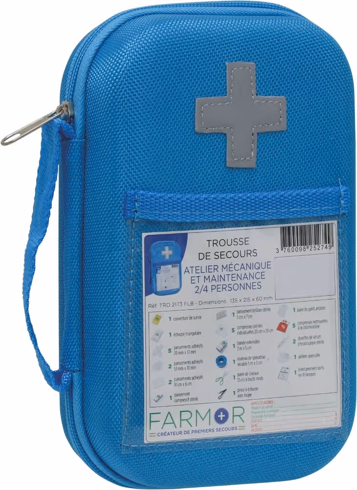 Trousse de secours ateliers mécaniques pour 2 à 4 personnes
