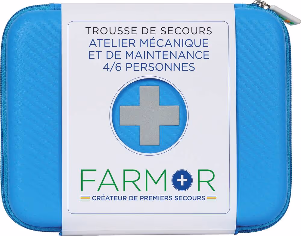 TROUSSE DE SECOURS ATM 4-6 PERSONNES PU BLEU FLUO