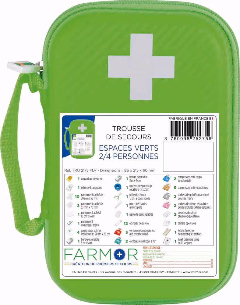 TROUSSE DE SECOURS "ESPACES VERTS" 2/4 PERSONNES