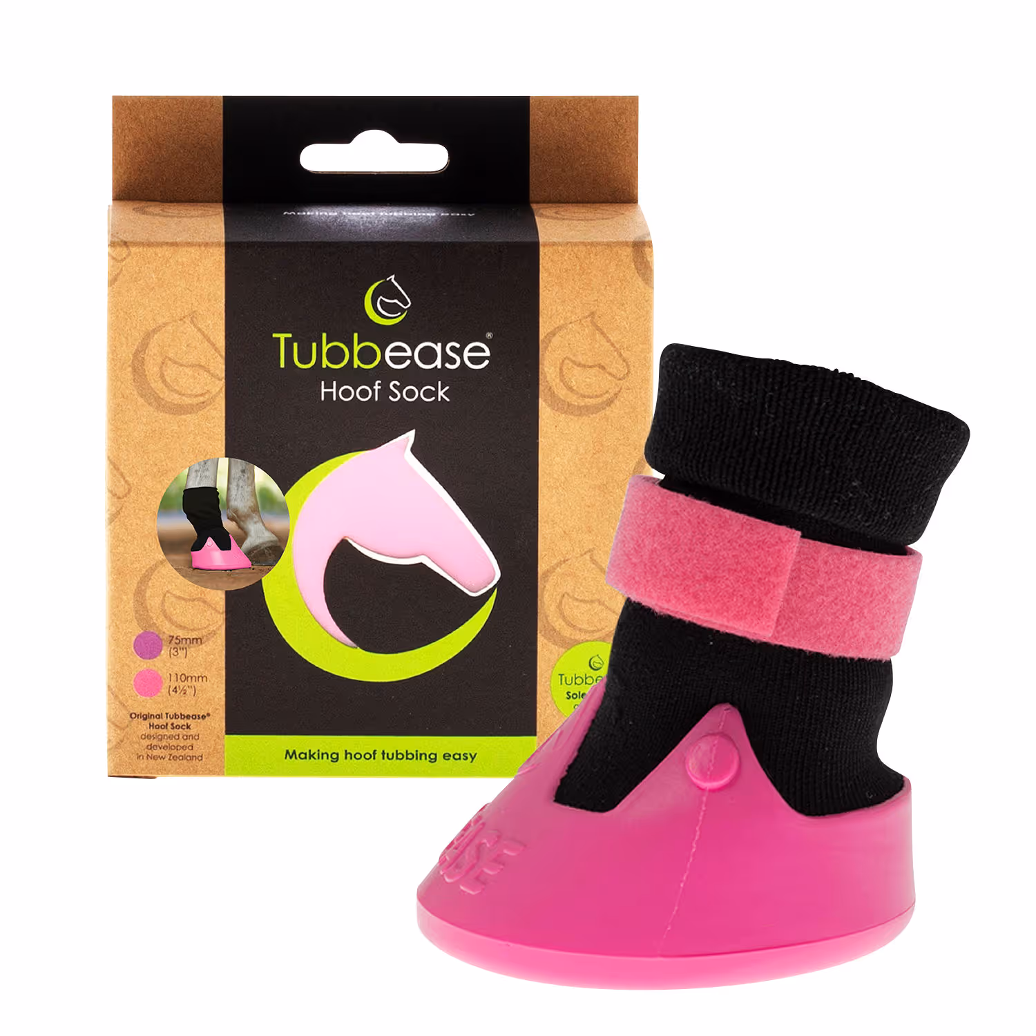 Tubbease 110 mm, pink, Chausson trait. sabots chevaux