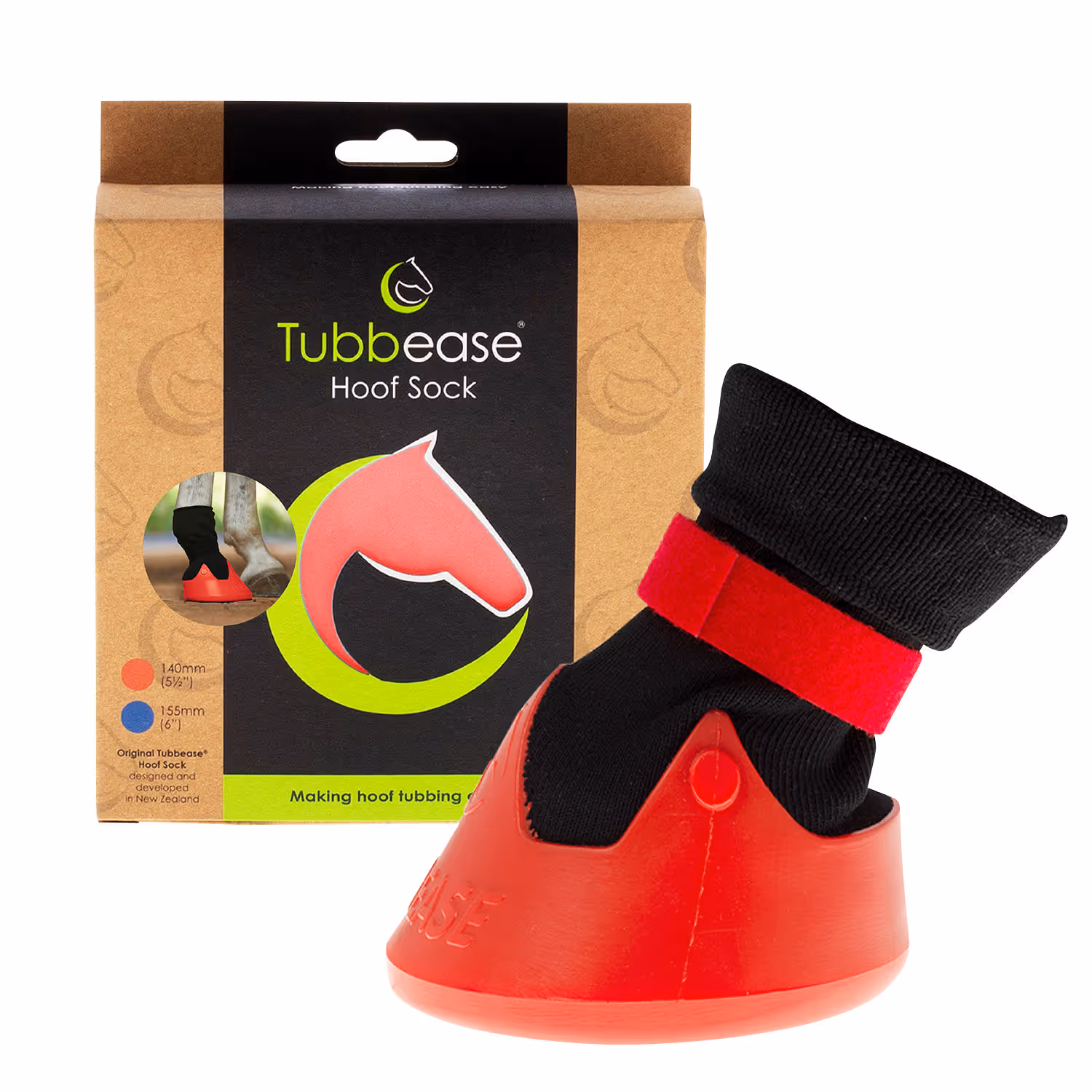 Tubbease 145 mm, rouge, Chausson trait. sabots chevaux