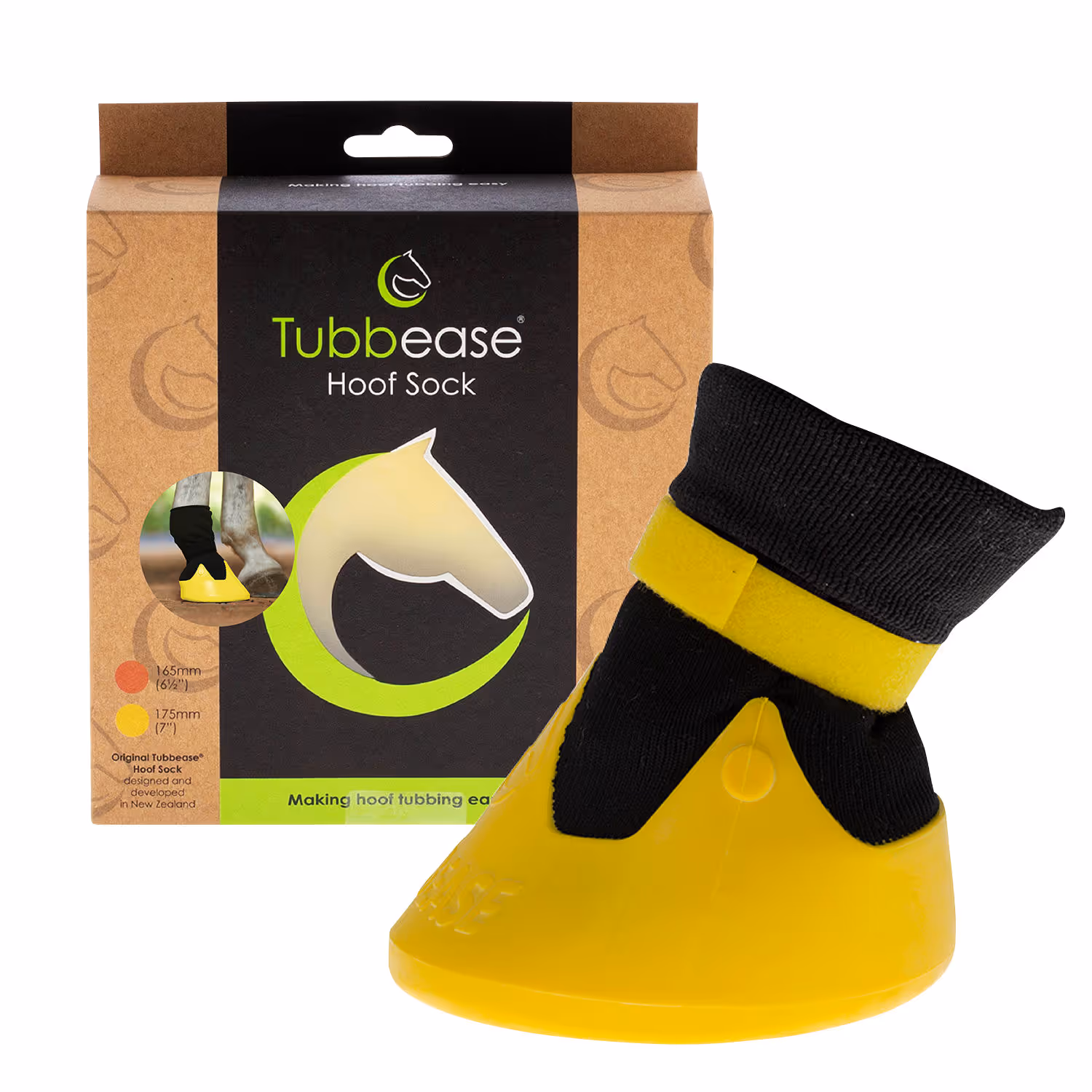Tubbease 175 mm, jaune, Chausson trait. sabots chevaux