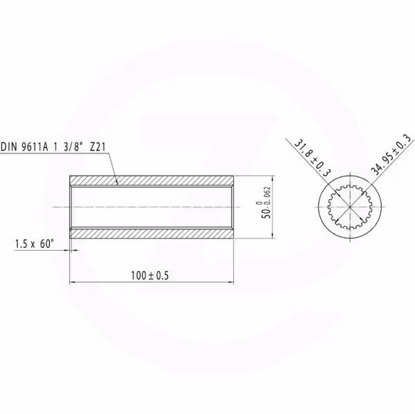 Tube 100L 1 3/8" 21 pcs.