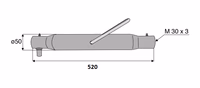 Tube de barre de poussée M30x3 L520mm