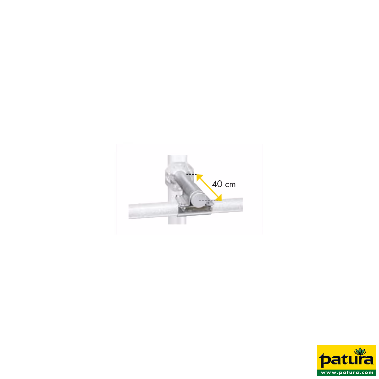 Tube écarteur pour barre au garrot flexible sur poteaux d=76 mm bride croisée et étriers inclus