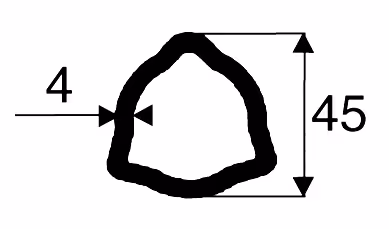 Tube triangle 45x4 mm 1m