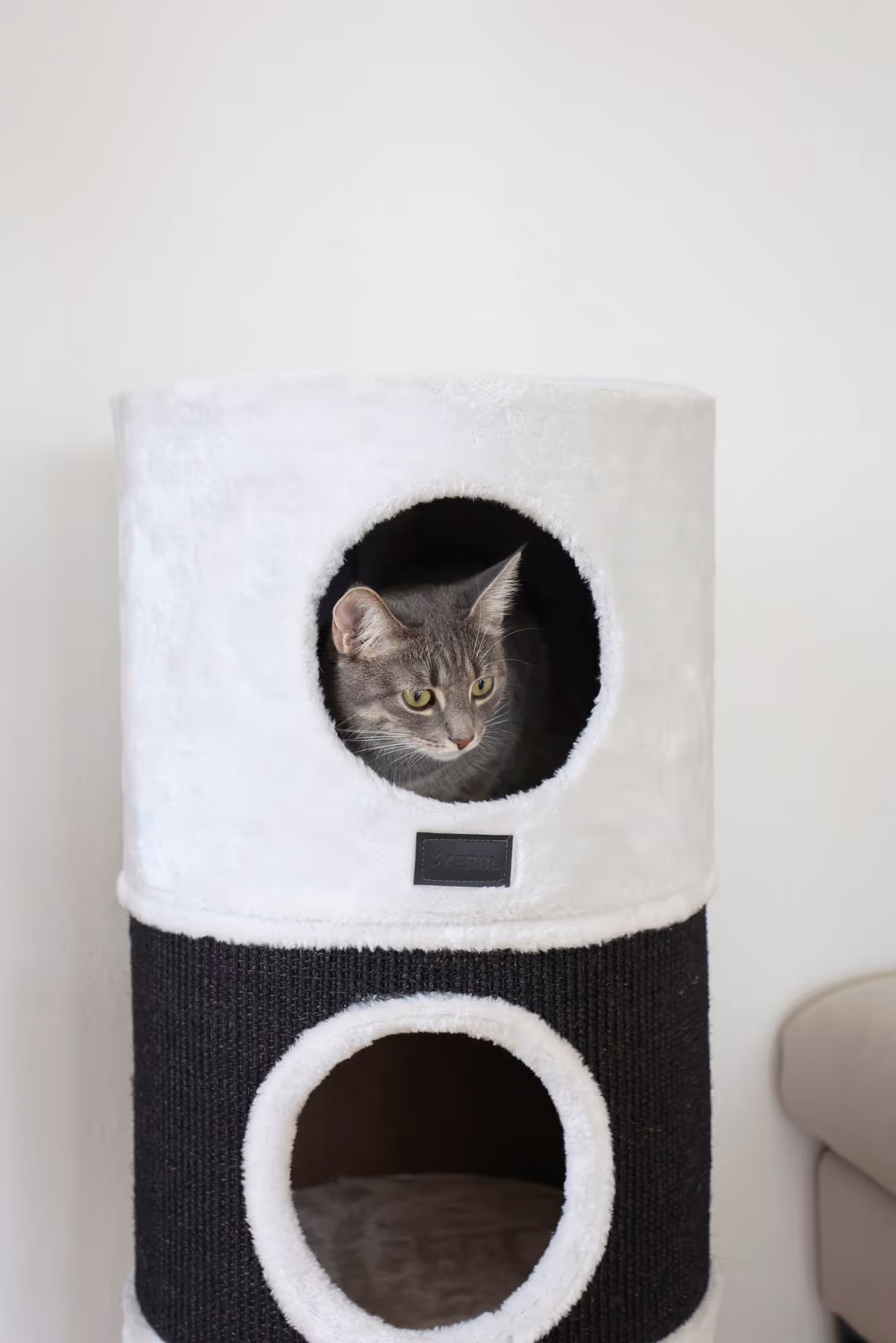 Tunnel griffoir Niki blanc/anthracite, 90cm