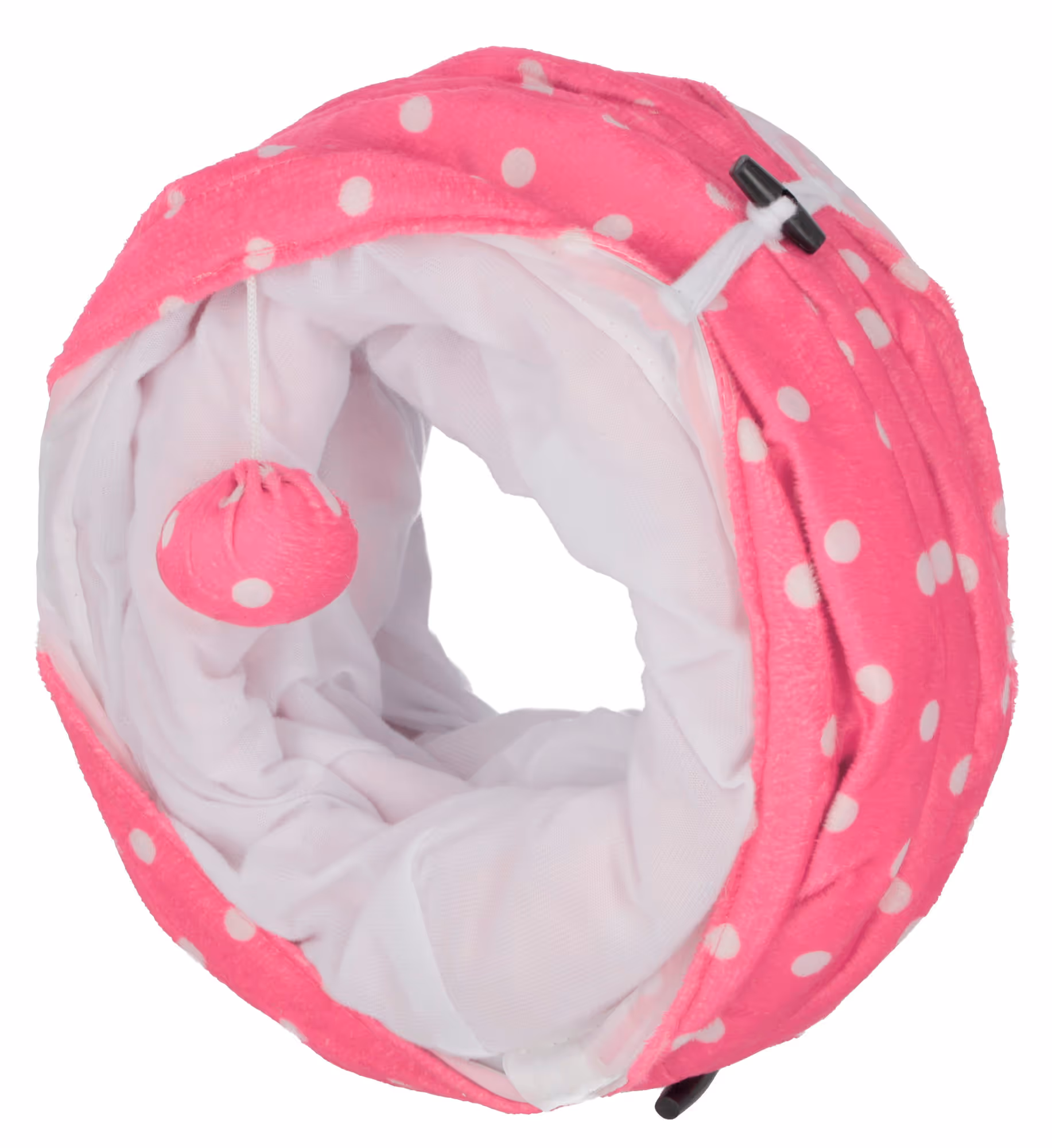 Tunnel pour chat Puntino pink/blanc, 100cm, Ø25cm