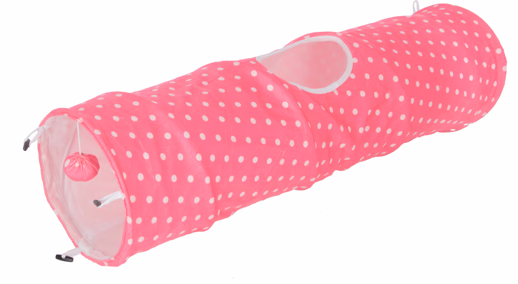 Tunnel pour chat Puntino pink/blanc, 100cm, Ø25cm