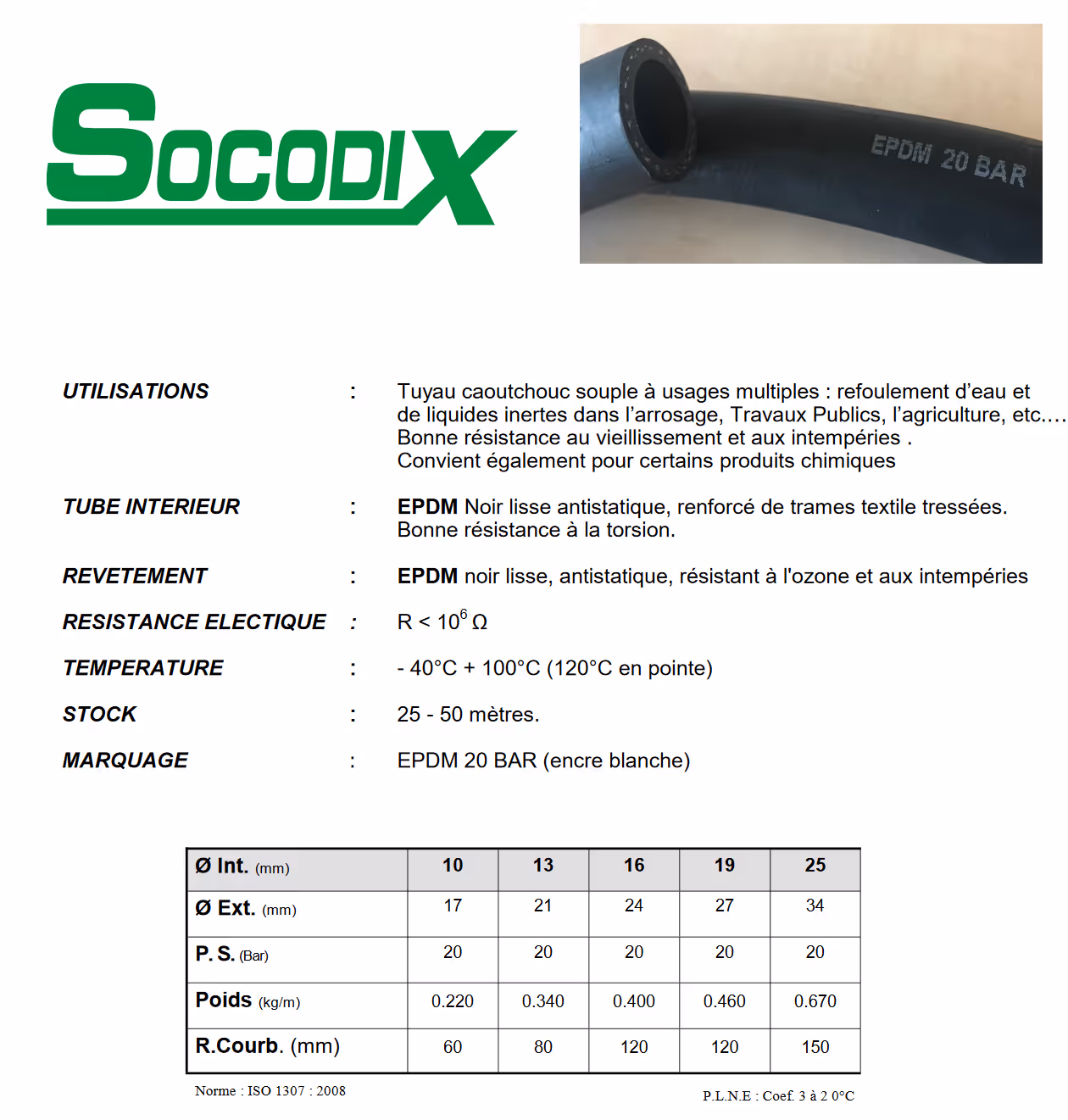Tuyau epdm 19x27 [xm] (c25)