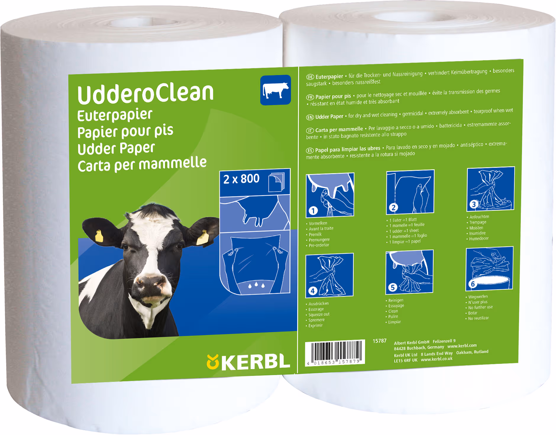 UdderoClean essuie-pis blanc, 800/rouleau