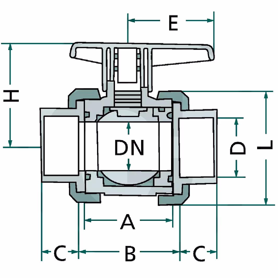 Vanne pulverisateur 2 voies 2''1/2 femelle Adaptable