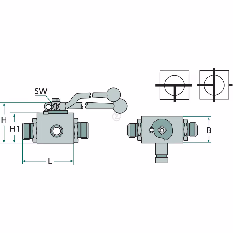 Vanne à 3 voies 10L DN08 (M16x1,5)