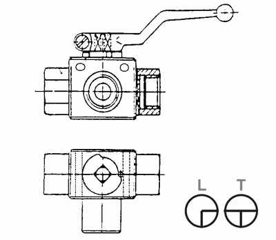 Vanne a 3 voies avec trous de fixation t - bsp 3/4