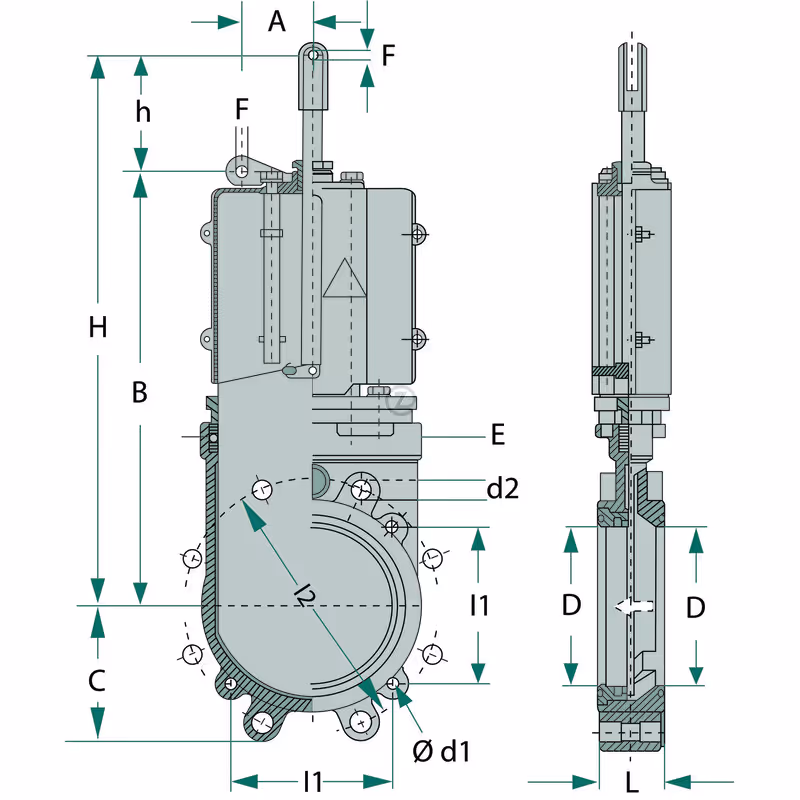 Vanne guillotine 6'' tonne a lisier MZ Adaptable