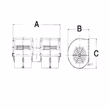 VENTILATEUR DE CABINE DOUBLE 12V réf 9512492