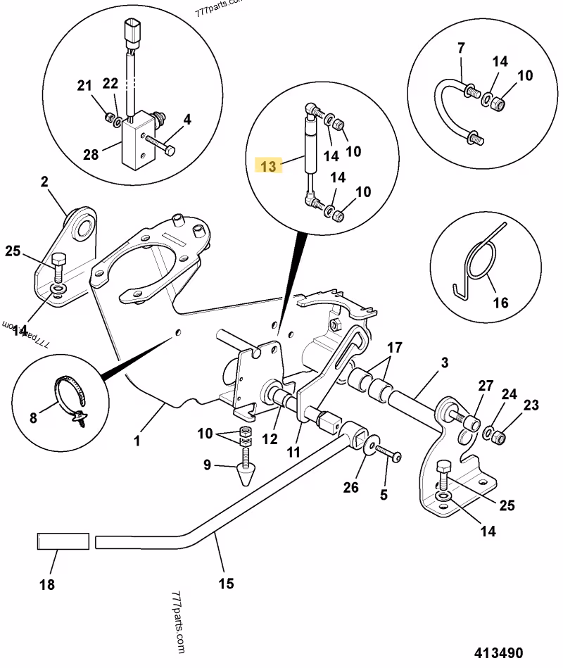 VERIN A GAZ JCB REF 331/41403